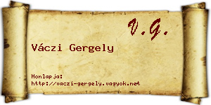 Váczi Gergely névjegykártya