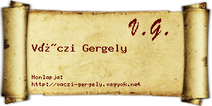 Váczi Gergely névjegykártya